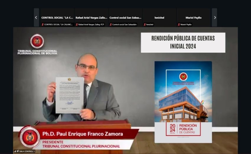 Participación en el acto de presentación del informe de “Rendición Pública de Cuentas Inicial 2024” del Tribunal Constitucional Plurinacional